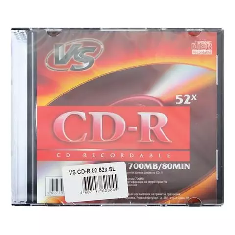 Диск CD-R VS 700 Mb 52x Slim Case
