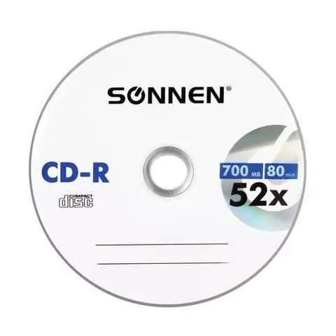 Диски CD-R Sonnen 700 Mb 52x Cake Box (упаковка на шпиле) комплект 50 шт.