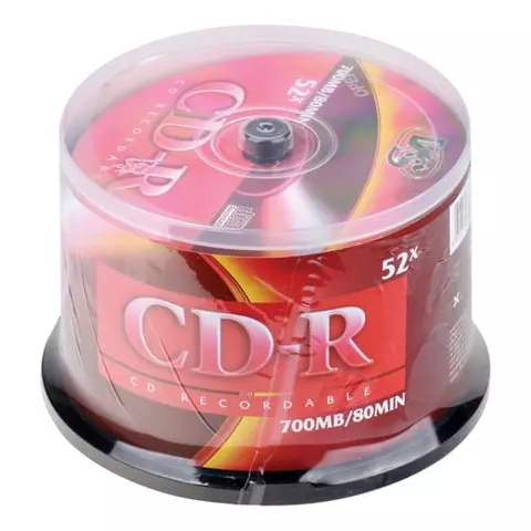 Диски CD-R VS 700Mb 52x комплект 50 шт. Cake Box