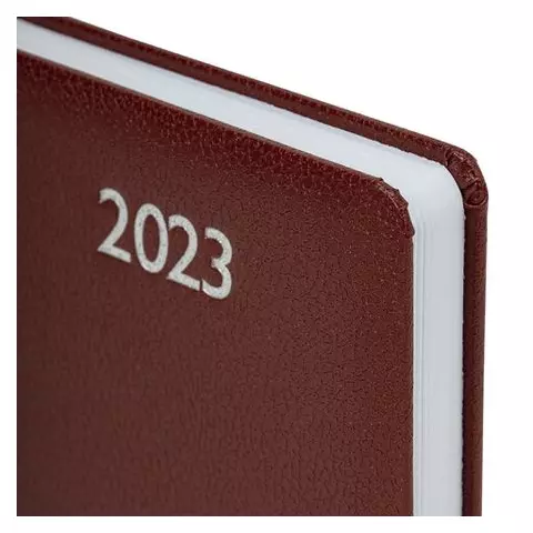 Ежедневник датированный 2023 А5 138x213 мм. Brauberg "Profile" балакрон коричневый