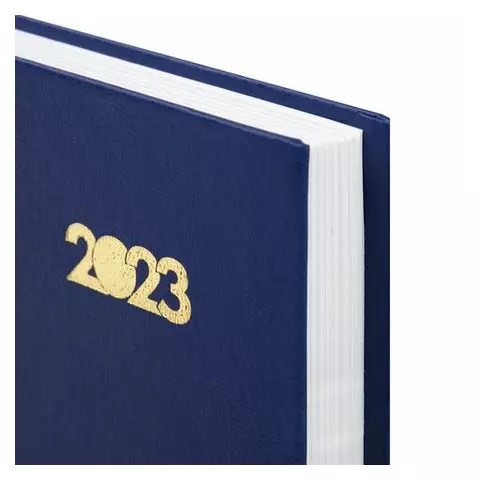 Ежедневник датированный на 2023 (145х215 мм.) А5 Staff обложка бумвинил синий