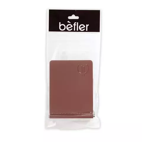 Зажим для купюр Befler "Classic" натуральная кожа тиснение 105х86 мм. коньяк