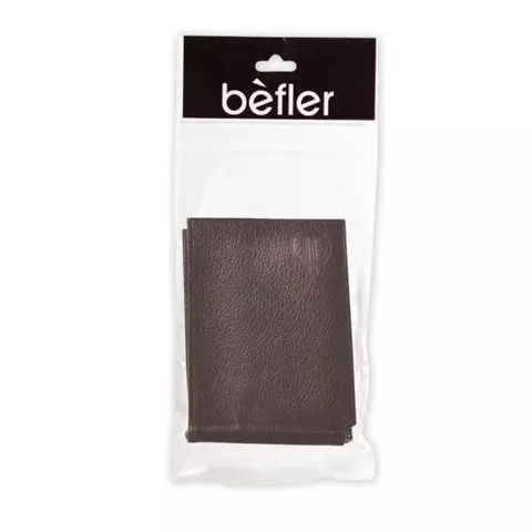 Зажим для купюр Befler "Грейд" натуральная кожа тиснение 120х86 мм. коричневый