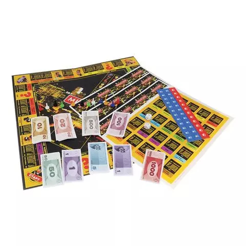 Игра настольная "Миллионер de LUXE" игровое поле карточки банкноты жетоны Origami