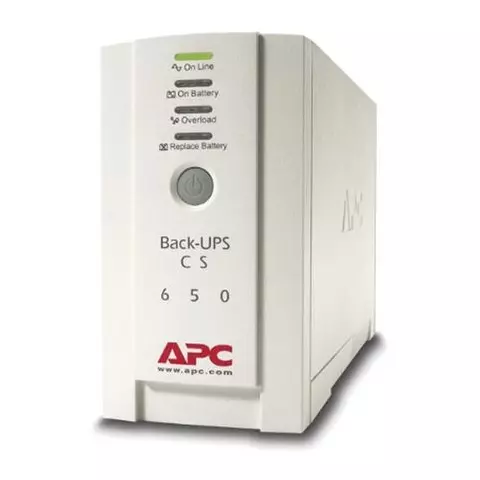 Источник бесперебойного питания APC Back-UPS 650 VA (400 W) 3 розетки IEC 320 белый