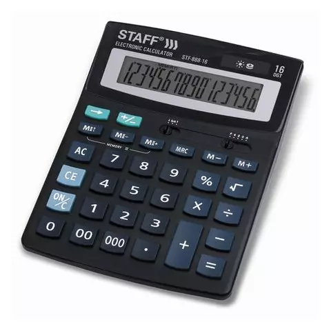 Калькулятор настольный Staff STF-888-16 (200х150 мм.) 16 разрядов двойное питание