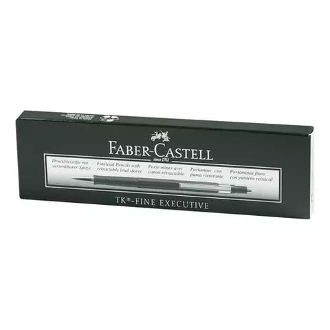 Карандаш механический 05 мм. Faber-Castell "TK-Fine Executive" ластик корпус темно-зеленый