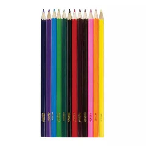 Карандаши цветные Пифагор "Эники-Беники" 12 цветов классические заточенные