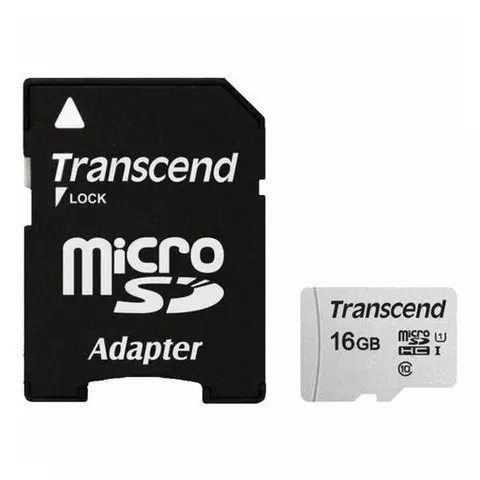 Карта памяти microSDHC 16 GB Transcend UHS-I U1 95 Мб/сек (class 10) адаптер