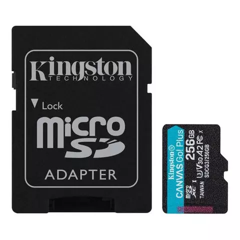 Карта памяти microSDXC 256GB Kingston Canvas Go Plus UHS-I U3 170 Мб/с (class 10)