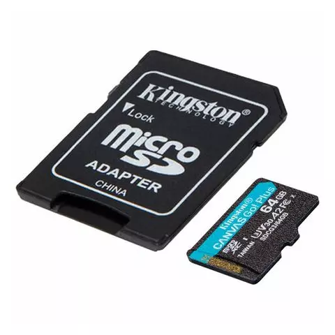 Карта памяти microSDXC 64GB Kingston Canvas Go Plus UHS-I U3 170 Мб/с (class 10)