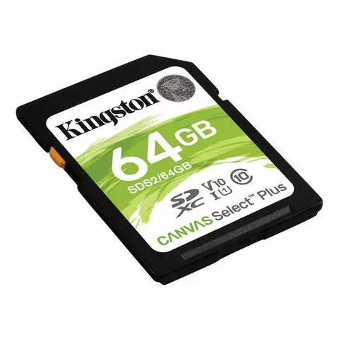 Карта памяти SDXC 64 GB Kingston Canvas Select Plus UHS-I U1 100 Мб/сек (class 10) SDS2/64 GB