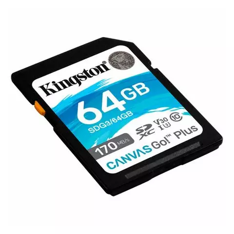 Карта памяти SDXC 64GB Kingston Canvas Go Plus UHS-I U3 170 Мб/с (class 10)