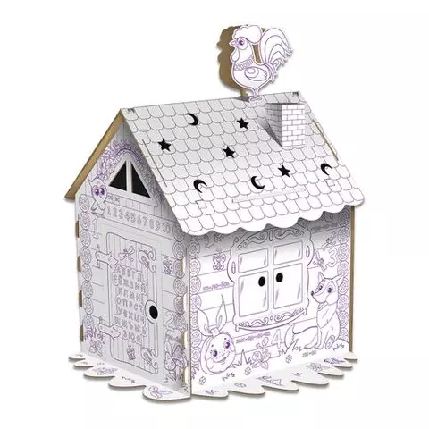 Картонный игровой развивающий домик-раскраска "Сказочный" высота 130 см. Юнландия