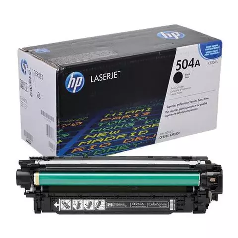 Картридж лазерный HP ColorLaserJet CP3525/CM3530 №504A черный оригинальный ресурс 5000 страниц