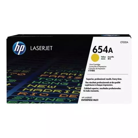 Картридж лазерный HP LaserJet M651n/M651dn/M651xh №654A желтый оригинальный ресурс 15000 страниц
