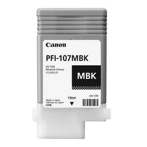 Картридж струйный CANON (PFI-107MBK) PF680/685/780/785 матовый черный оригинальный 130 мл.