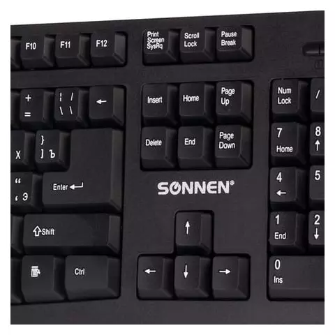 Клавиатура проводная Sonnen KB-330USB 104 клавиши классический дизайн черная