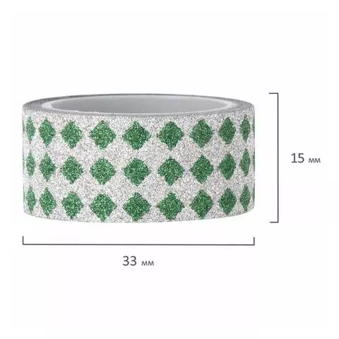 Клейкие ленты полимерные для декора с блестками "геометрия" 15 мм. х 3 м. 7 цветов Остров cокровищ