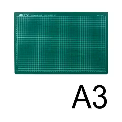 Коврик (мат) для резки 3-слойный А3 (450х300 мм.) настольный зеленый 3 мм. KW-trio