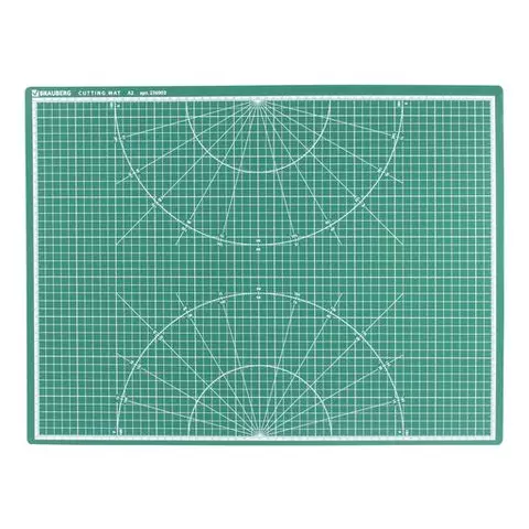 Коврик (мат) для резки Brauberg 3-слойный А2 (600х450 мм.) двусторонний толщина 3 мм. зеленый