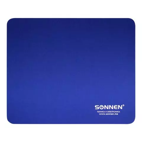Коврик для мыши Sonnen "BLUE" резина + ткань 220х180х3 мм.