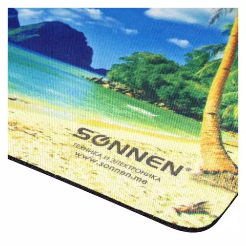 Коврик для мыши Sonnen "BEACH" резина + ткань 260х220х3 мм.