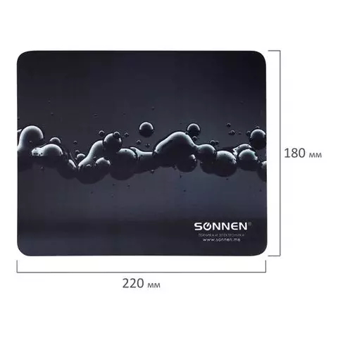 Коврик для мыши Sonnen "DROPS" резина + ткань 220х180х3 мм.