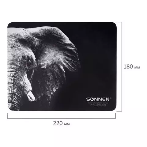 Коврик для мыши Sonnen "ELEPHANT" резина + ткань 220х180х3 мм.