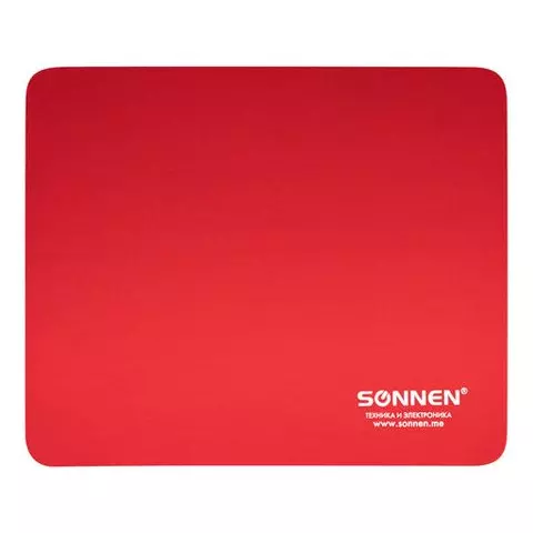 Коврик для мыши Sonnen "RED" резина + ткань 220х180х3 мм.