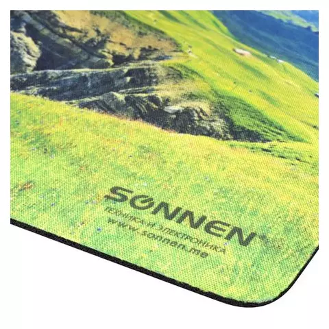 Коврик для мыши Sonnen "MOUNTAINS" резина + ткань 260х220х3 мм.