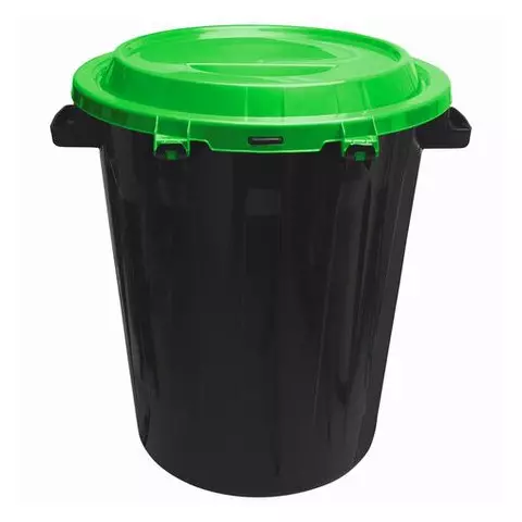 Контейнер 90 литров для мусора БАК+КРЫШКА (высота 64 см. х диаметр 60 см.) ассорти IDEA