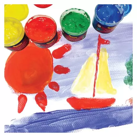 Краски пальчиковые Jovi (Испания) 6 цветов по 125 мл. на водной основе в баночках