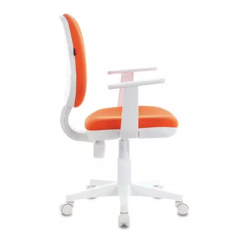 Кресло Brabix "Fancy MG-201W" с подлокотниками пластик белый оранжевое