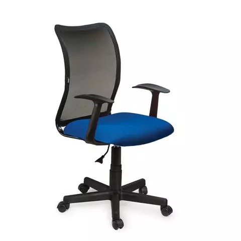 Кресло Brabix "Spring MG-307" с подлокотниками комбинированное синее/черное TW