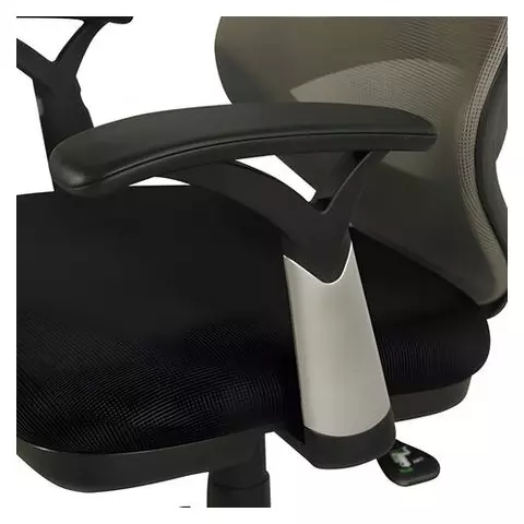 Кресло Brabix "Saturn ER-400" с подголовником комбинированное черное/серое