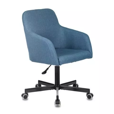 Кресло CH-380M пятиЛучие металлическое ткань серо-голубое