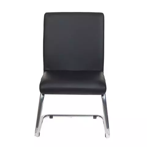 Кресло для приемных и переговорных CH-250-V хром экокожа черное