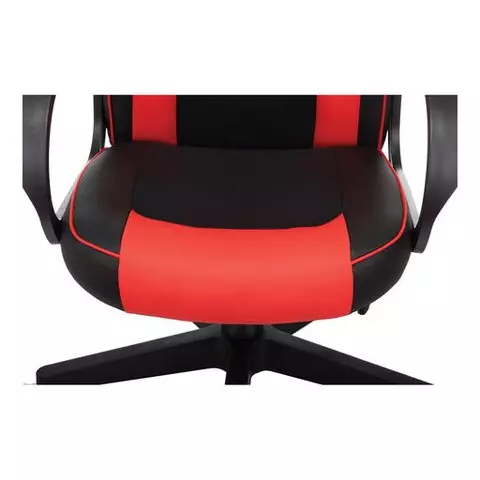Кресло компьютерное Brabix "Game GM-017" экокожа/ткань черное/красное