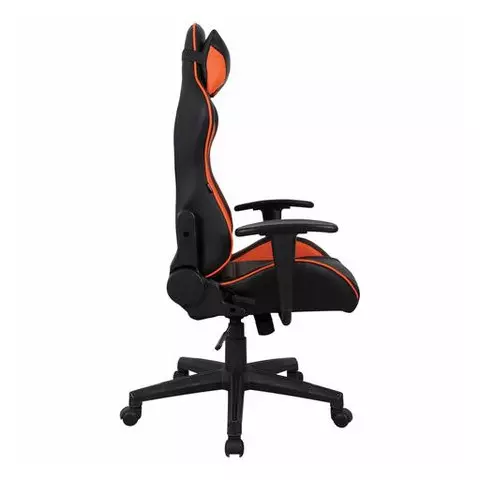 Кресло компьютерное Brabix "GT Racer GM-100" две подушки экокожа черное/оранжевое