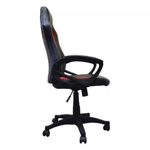 Кресло компьютерное Brabix "Rider EX-544" экокожа черная/ткань красная