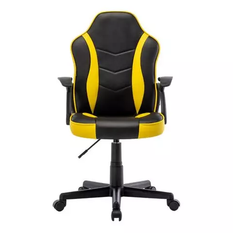 Кресло компьютерное Brabix "Shark GM-203" экокожа черное/желтое
