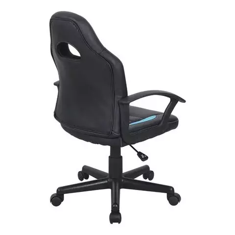 Кресло компьютерное Brabix "Spark GM-201" экокожа черное/голубое