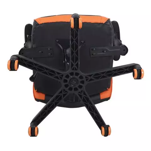 Кресло компьютерное Brabix "Storm GM-006" регулируемые подлокотники экокожа черное/оранжевое