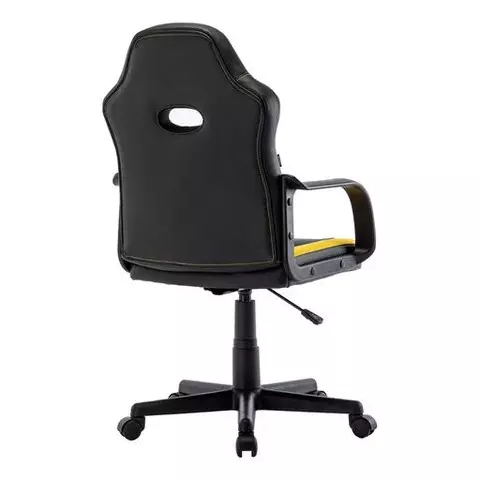 Кресло компьютерное Brabix "Stripe GM-202" экокожа черное/желтое