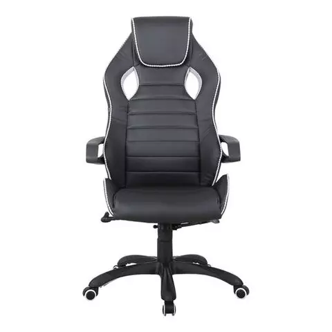 Кресло компьютерное Brabix "Techno Pro GM-003" экокожа черное/серое вставки серые