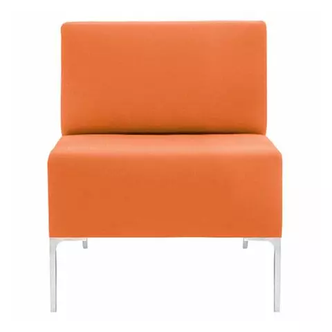 Кресло мягкое "Хост" М-43 620х620х780 мм. без подлокотников экокожа оранжевое