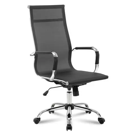 Кресло офисное Brabix "Line EX-530" хром сетка черное