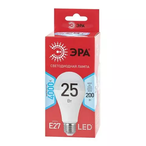 Лампа светодиодная Эра 25(200) Вт цоколь Е27 груша нейтральный белый 25000 ч LED A65-25W-4000-E27
