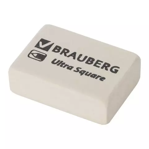 Ластик Brauberg "Ultra Square" 26х18х8 мм. белый натуральный каучук